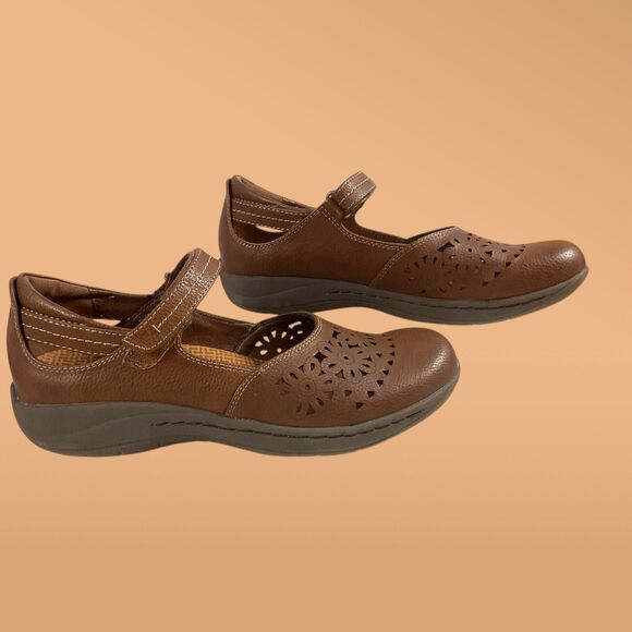 Baretraps Posture Shoes Brown Mary Janes Size 8M Jennings Hook Loop Straps - Picture 9 of 12